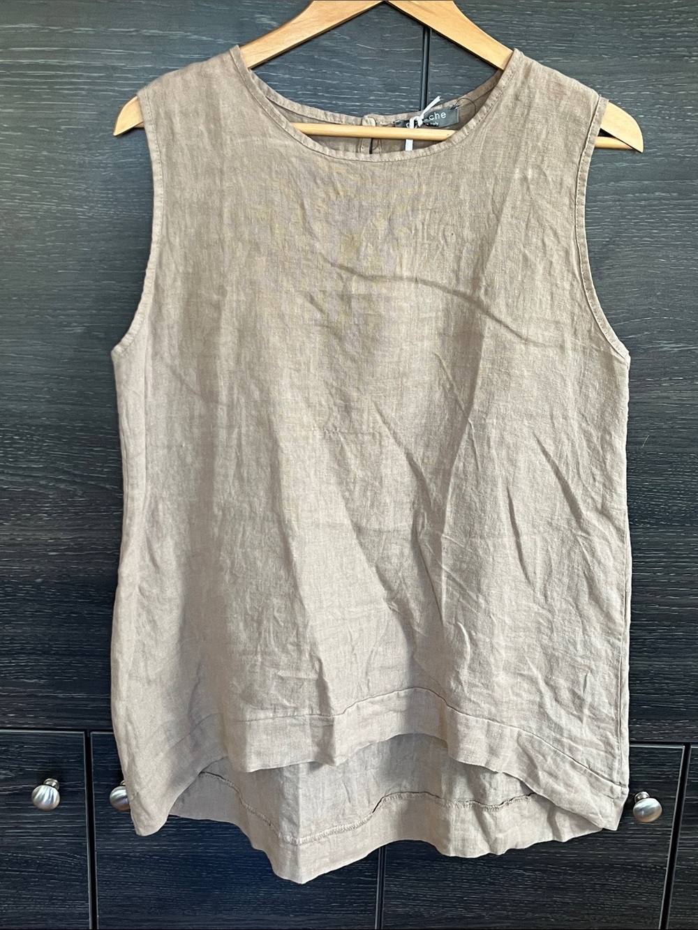 New Pistache Sleeveless Linen Top M